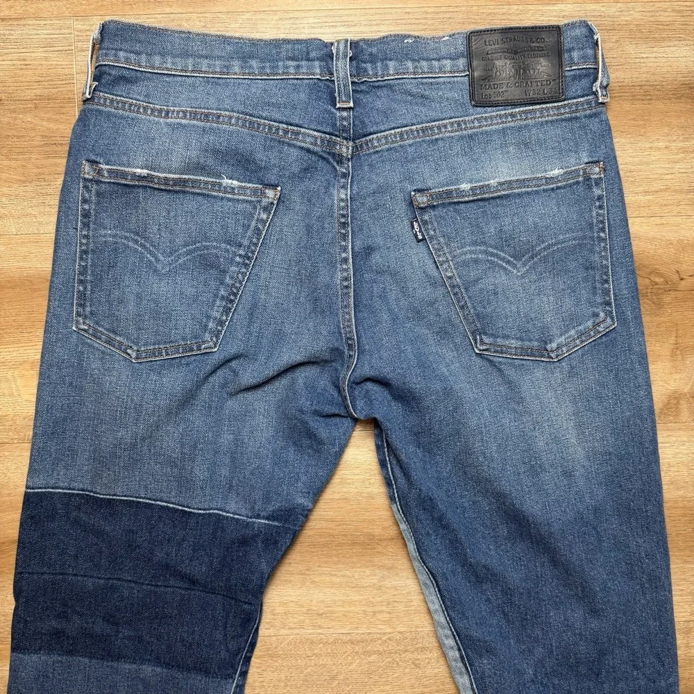 Levis Made &‎ Crafted Selvedge Jeans Men 32x34 502 Taper Japan Patchwork Big E